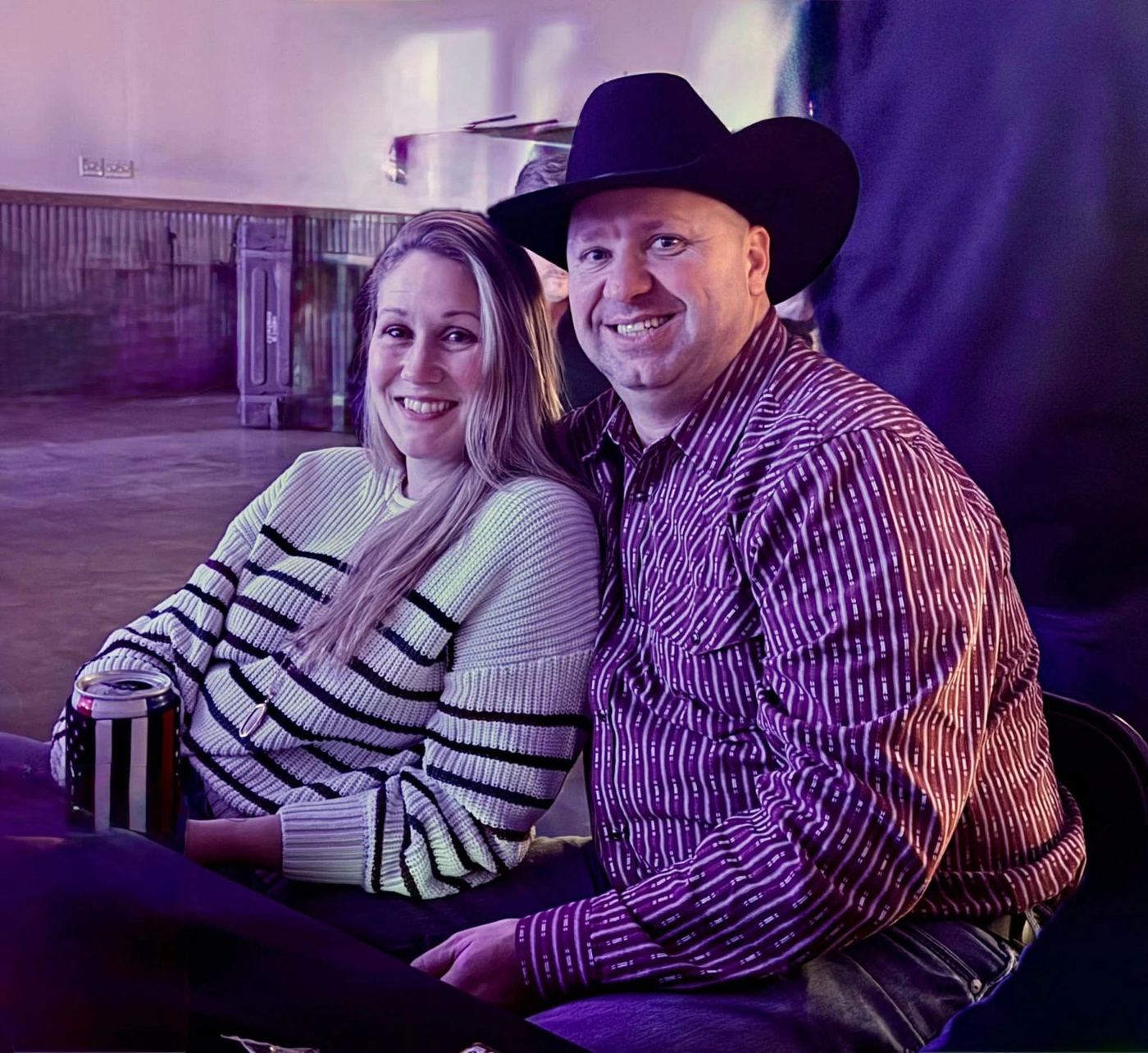 A couple in western wear at the dinner
